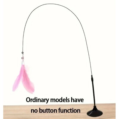 Cat Teaser Stick With Bell, Feather, Long Rod Suction Cup