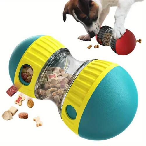 Dog Toy Tumbler Leaky Food Ball Elliptical Track Rolling Bal