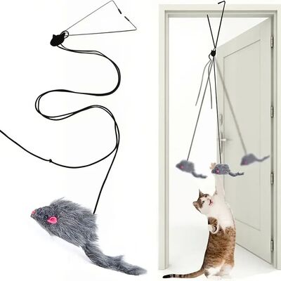 Simulation Mouse Cats Toy Funny Self-hey Hanging Door Retrac