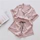 Sleepwear Silk Pijamas Set Womens Ice Pajamas Heart Print