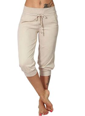 Womens Capri Yoga Pants Loose Drawstring Pajama Pants Lounge