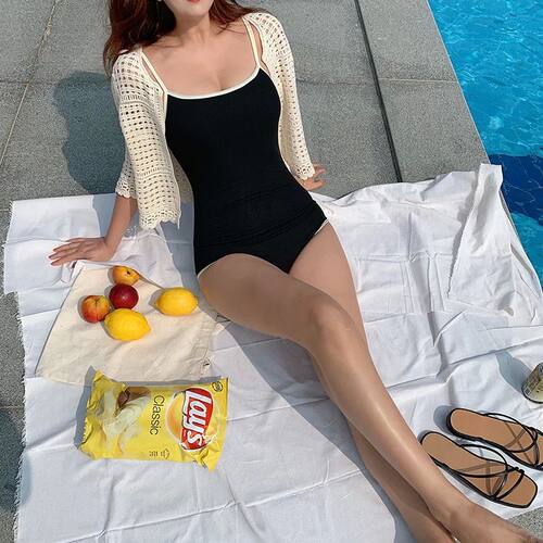 Backless Korean Style One Piece Swimwear Women Swimwear Push