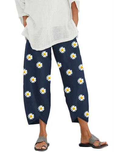 Capri Pants Women's Casual Pants Summer Print Cut Versatile