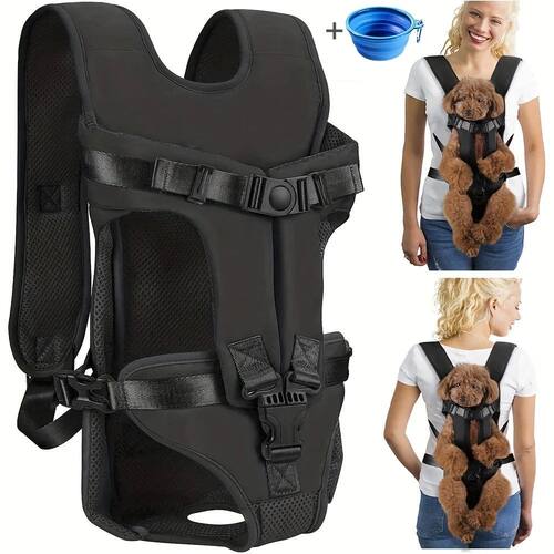 Pet Front Dog Carrier Backpacks, Adjustable Hands Free Dog B