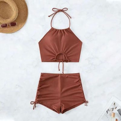 Women Swimsuit Stylish Women's Summer Bikini Set with Halter