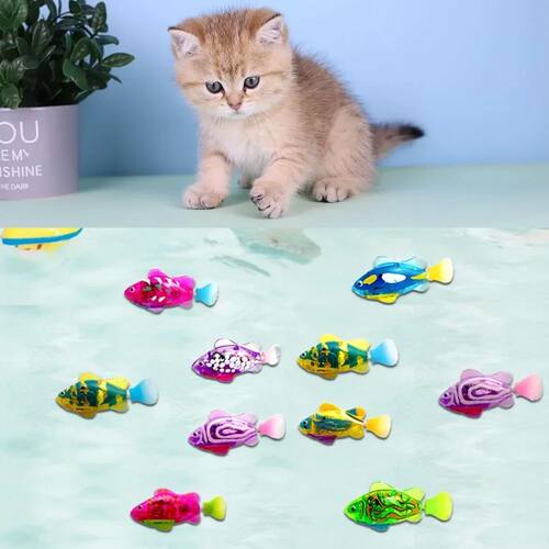 Pet Cat Toy LED Interactive Swimming Robot Fish Toy for Cat