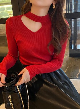 Basic Hollow Out Women Sweaters Autumn Winter Tops Slim Jump