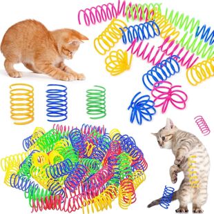 4/200Pcs Cat Spring Toy, Cat Spiral Toys Interactive for Ind