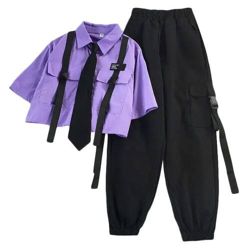 2024 Spring Streetwear Pants High-Waist Straight Ribbon Carg