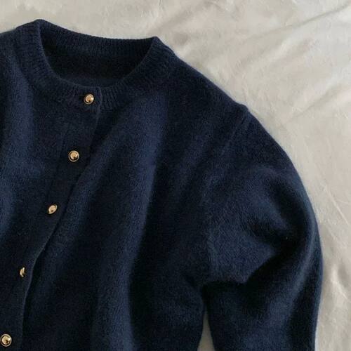 Knitted Cardigan women's 2023Spring New Korean Loose Solid C
