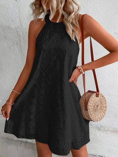 Summer Halter Loose Mini Dress Women Elegant 2024 Lace Sleev