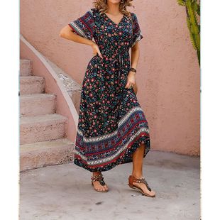 2024 Long Bohemian Beach Summer Women for Dress Size Plus