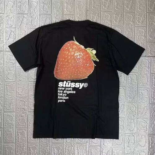 American Streetwear Men T-Shirt Harajuku Hip Hop Y2K Strawbe