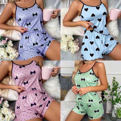 2PCS/Set Summer Women's Pajamas Sexy Casual Camisole Undersh