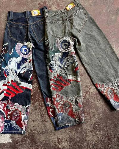 Y2k Jeans Harajuku Punk Oversized Graphic Embroidery Baggy J