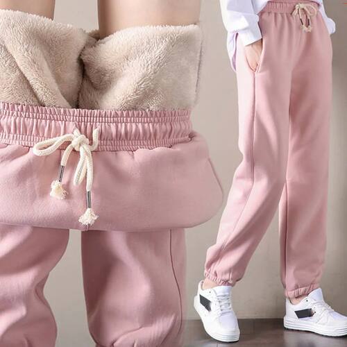 Women Loose Sweatpants Fleece Harem Pants High Waist Drawstr