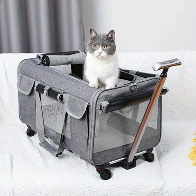 Extra Large Portable Pet Trolley Case, Detachable Dog Trolle