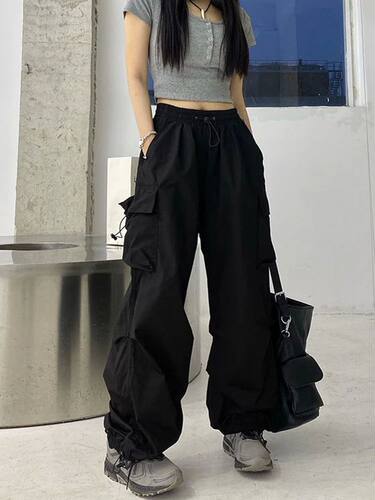 Zoki Streetwear Hip Hop Cargo Pants Women Fashion Pockets Ov
