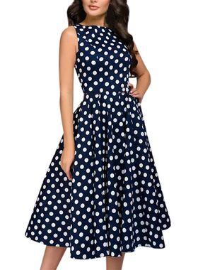 Womens Dresses Cocktail Party Zip Elegant Retro Knee Women D