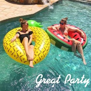 Inflatable Buoy Pool Float Pineapple Watermelon Swimming Rin