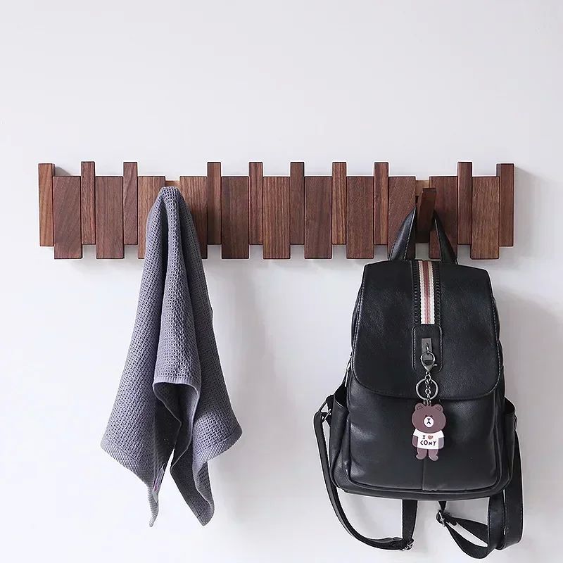 Walnut Coat Racks Wall Hanging Wall Entry Door Porch Hanging