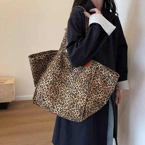 Oversized Leopard Prints Shoulder Bags for Women Deformable