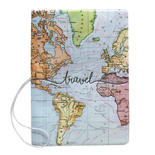Creative World Map Passport Cover Wallet Bag Letter Men Wome
