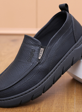 老北京布鞋男单鞋软底软面一脚蹬爸爸鞋轻便防滑透气防水鞋老人鞋