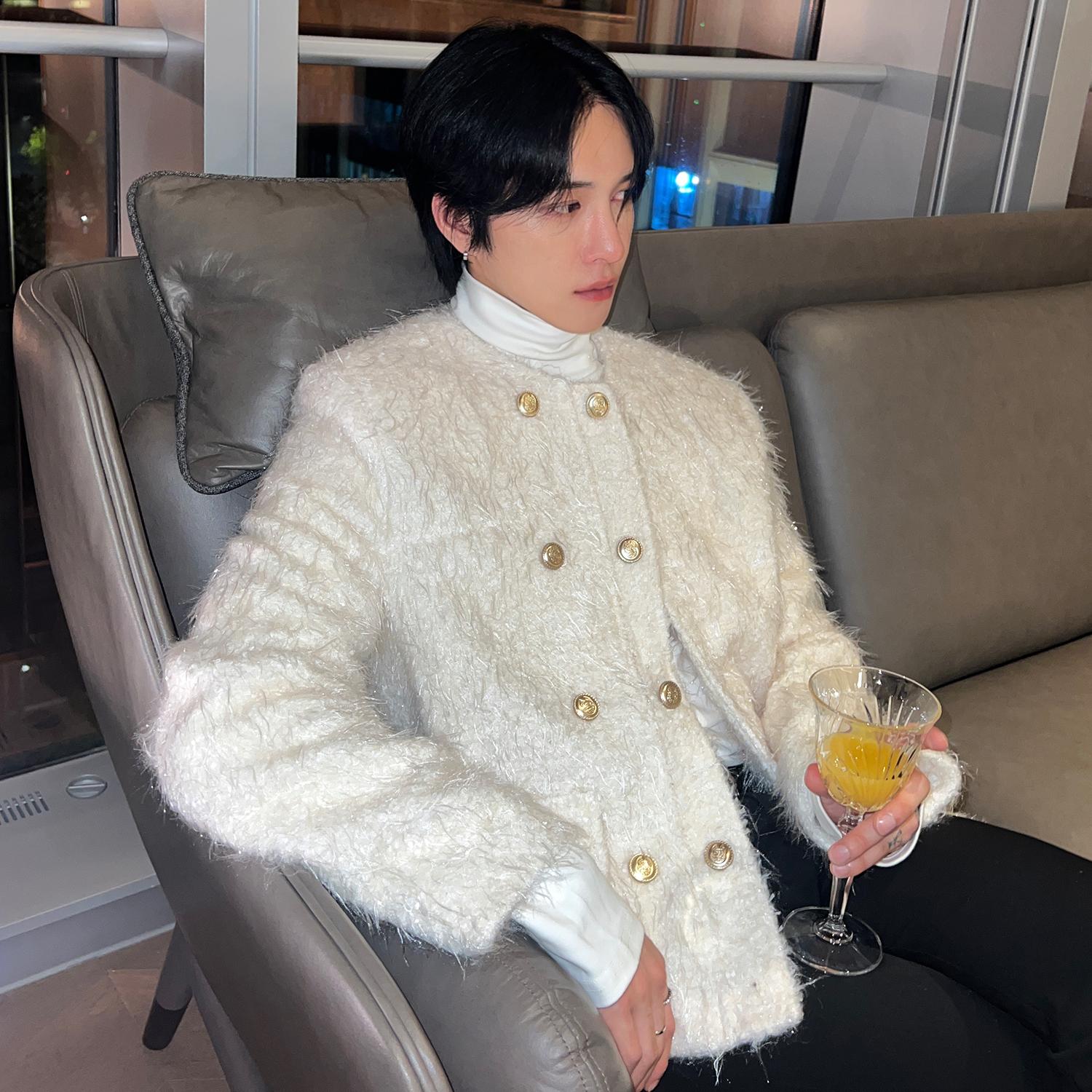 法式复古小香风双排扣夹克