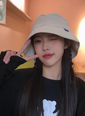 绿色可折叠褶皱薄款直筒渔夫帽子