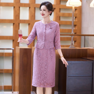 高端洋气年轻结婚妈妈礼服裙子优雅喜婆婆婚宴装显瘦气质连衣裙