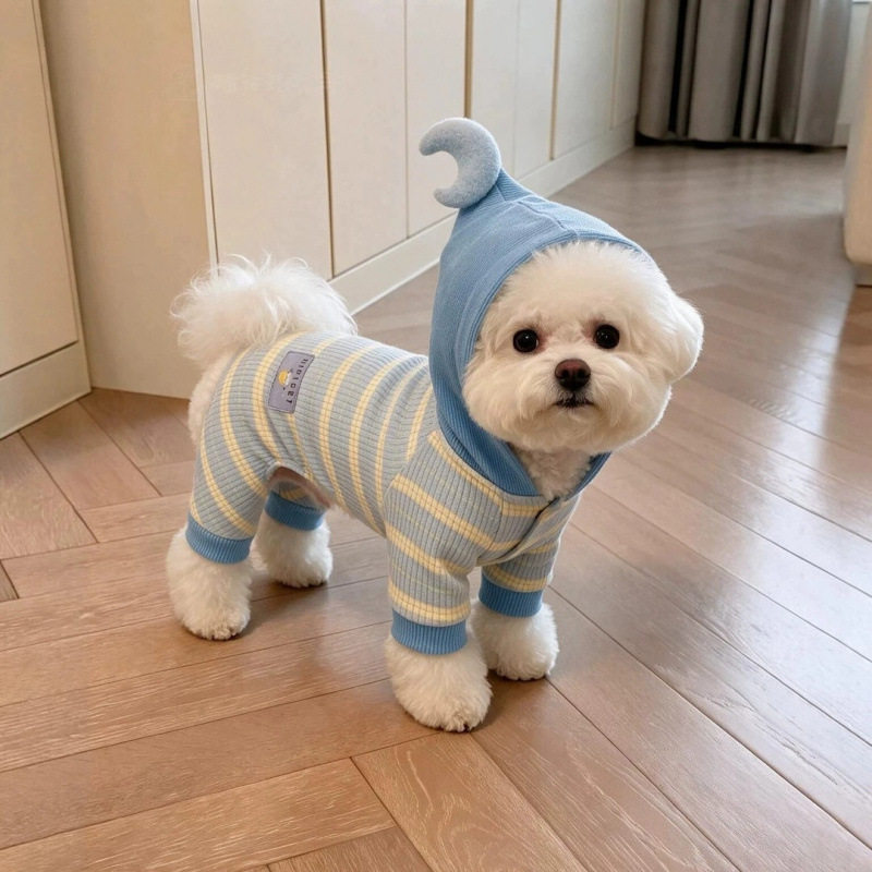 狗狗衣服宠物四脚衣比熊泰迪雪纳瑞小型犬秋冬加厚保暖连帽包肚衣
