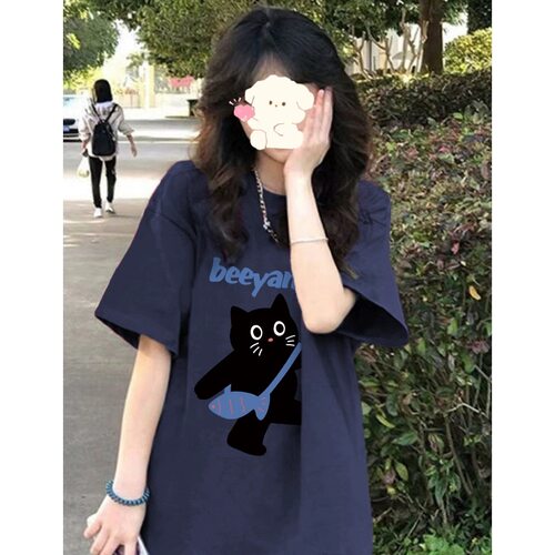 美式复古正肩短袖T恤女夏新款
