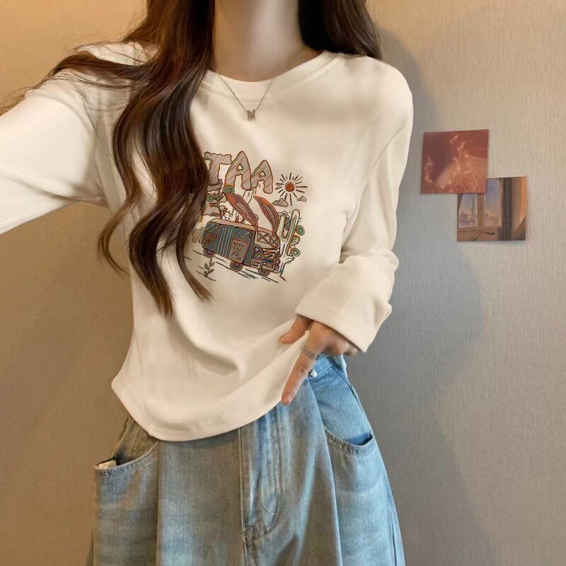 磨毛德绒内搭打底衫2025新款女秋冬修身短款正肩义乌白色长袖T恤,女装/女士精品,T恤,淘宝优惠券,粉丝福利购,淘宝优惠卷