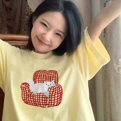 夏季纯棉短袖t恤女2025新款