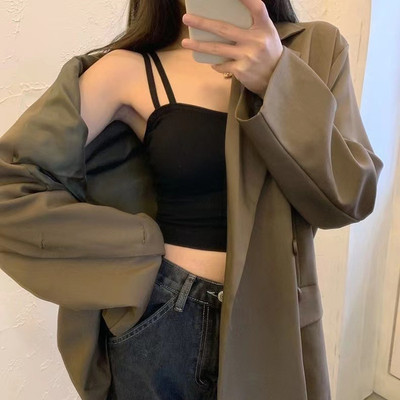 黑色小吊带背心女外穿夏内搭