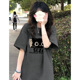 2025新款 夏季 宽松韩版 小个子t恤女正肩短袖 纯棉半袖 体恤灰色上衣