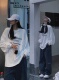 纯棉oversize设计感长袖 t恤女春秋薄款 ins潮牌宽松hiphop初秋上衣