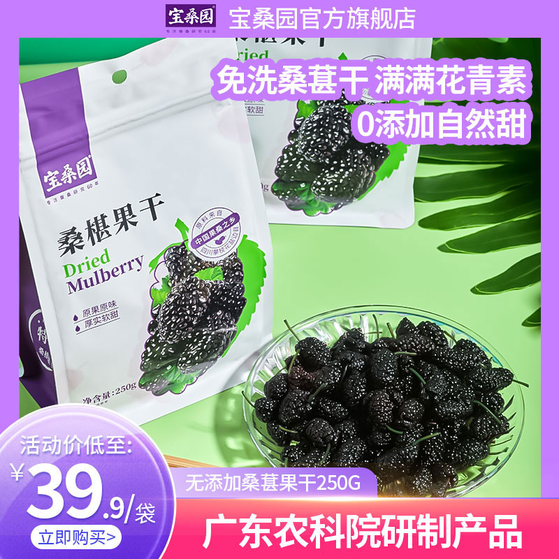 宝桑园无添加黑桑葚果干不加糖免洗自然甜广东农科院研制250g