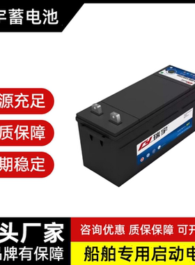 全新瑞宇船舶专用蓄电池6-CQW-90 免维护 启动蓄电池 120AH 135AH