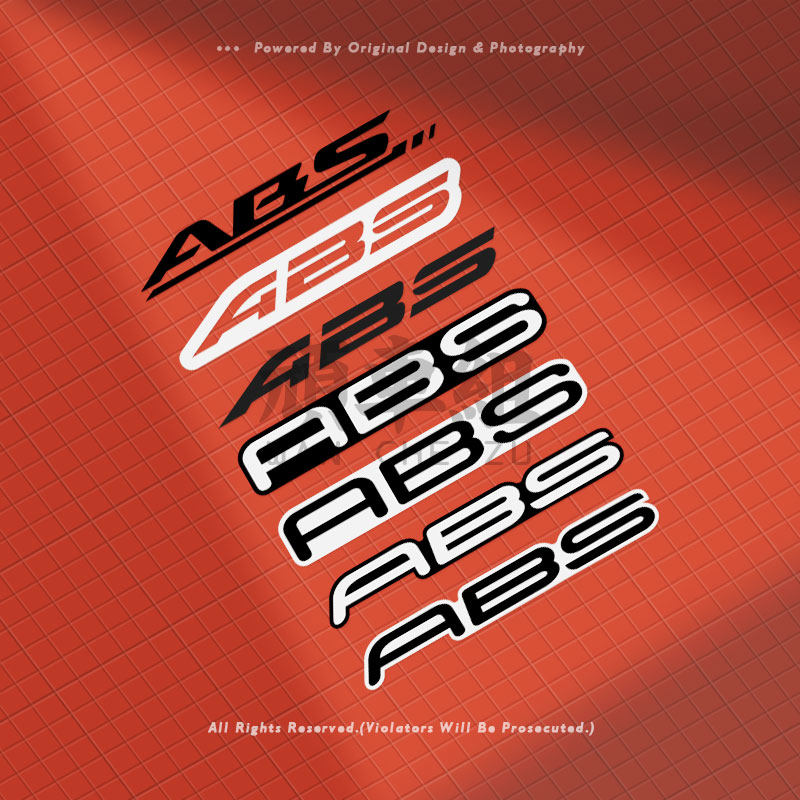 ABS 防抱死 制动刹车系统 装饰贴纸 摩托车机车贴 防水反光贴