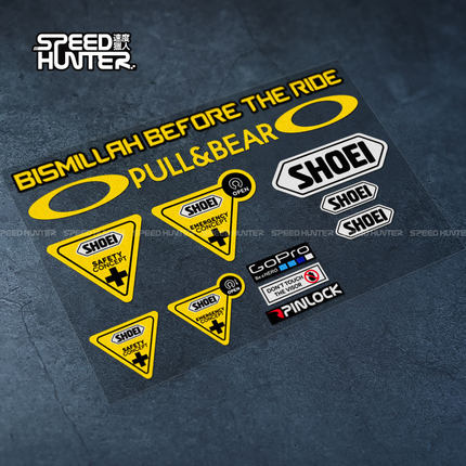 骑行前祈祷 Shoei 头盔镜片 PULL&BEAR 赞助商 装饰贴纸 警示车贴