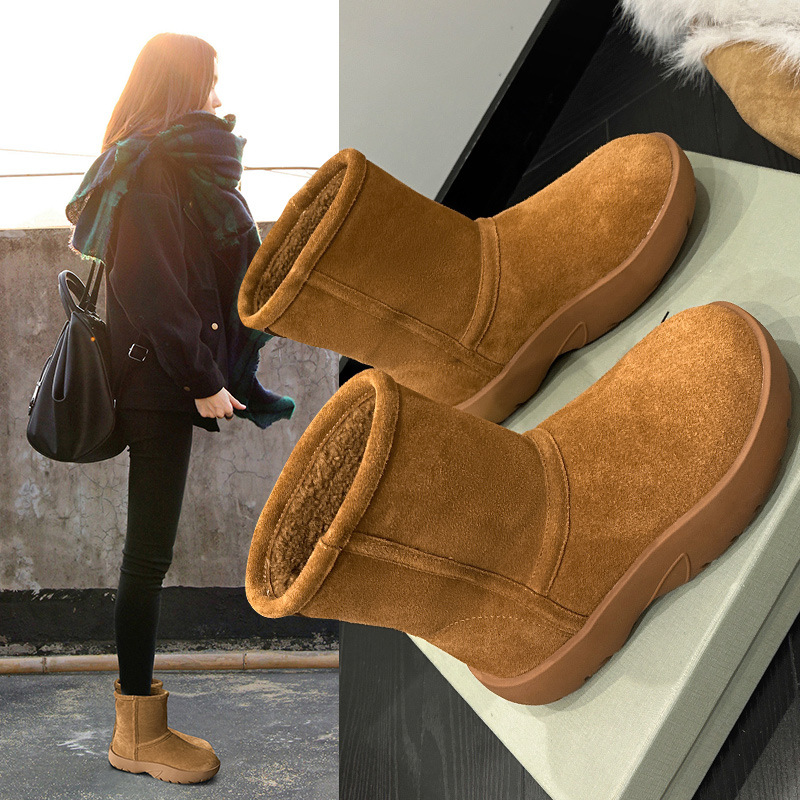 雪地靴女款冬季加绒加厚2025新款防水零下40度厚底短靴学生潮