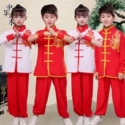 Quần áo võ thuật cho trẻ em phong cách Trung Quốc học sinh nam và nữ mùa xuân và mùa hè dài và tay áo ngắn đào tạo thi đấu quần áo biểu diễn - Trang phục