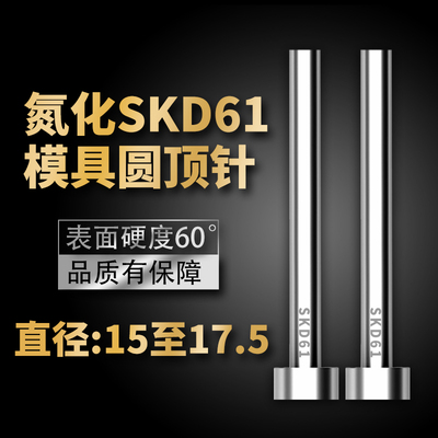 加硬耐磨SKD61模具顶针氮化非标顶杆推杆15/15.5/16/16.5/17/17.5