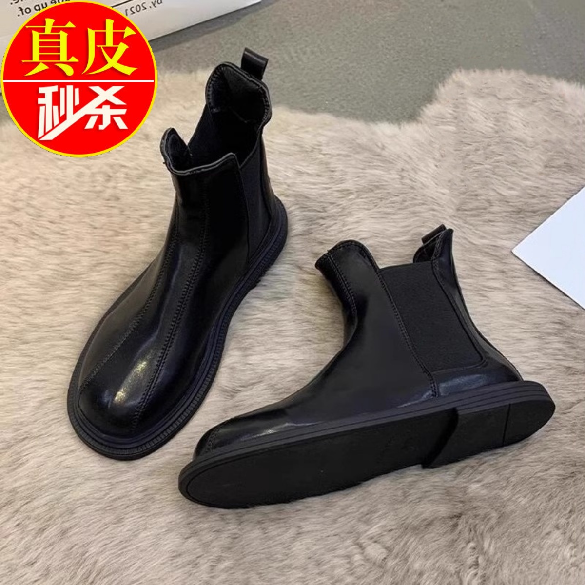 英伦风真皮马丁靴女秋冬新款短靴