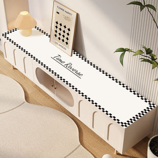 轻奢简约电视柜桌垫高级皮革感餐边柜垫子防水防油防烫耐磨桌垫