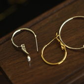 DSz 925银针金色银色一体圆形耳环带耳堵耳钉diy手工耳钩配件