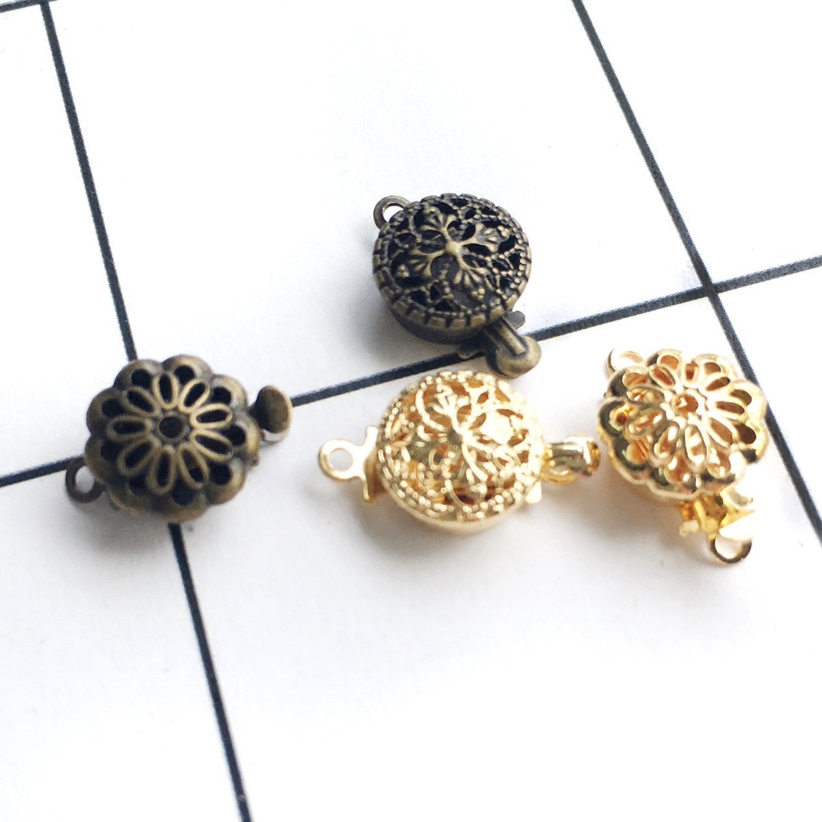 【DSz材料店】古铜 真金电镀项链插扣搭扣diy手工饰品材料配件 K8