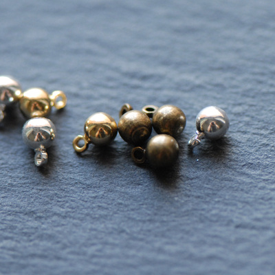 【DSz】古铜厚金厚银保色电镀小圆球吊坠挂件尾坠diy手工饰品配件